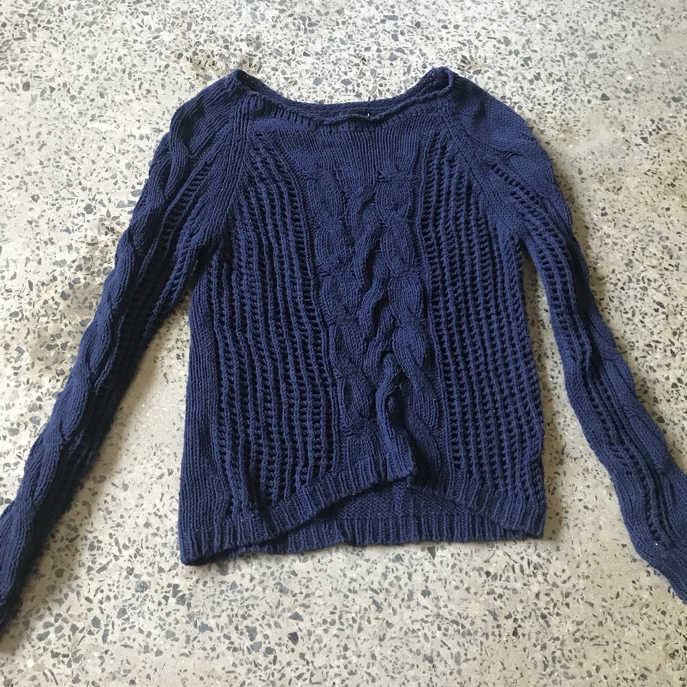 Blue knit sweater